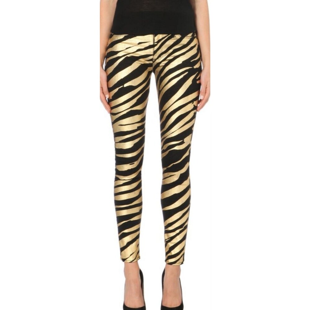 Hudson Nico Metallic Zebra Print Super Skinny Jeans